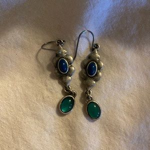 Beautiful Dangle Earrings with teal stones